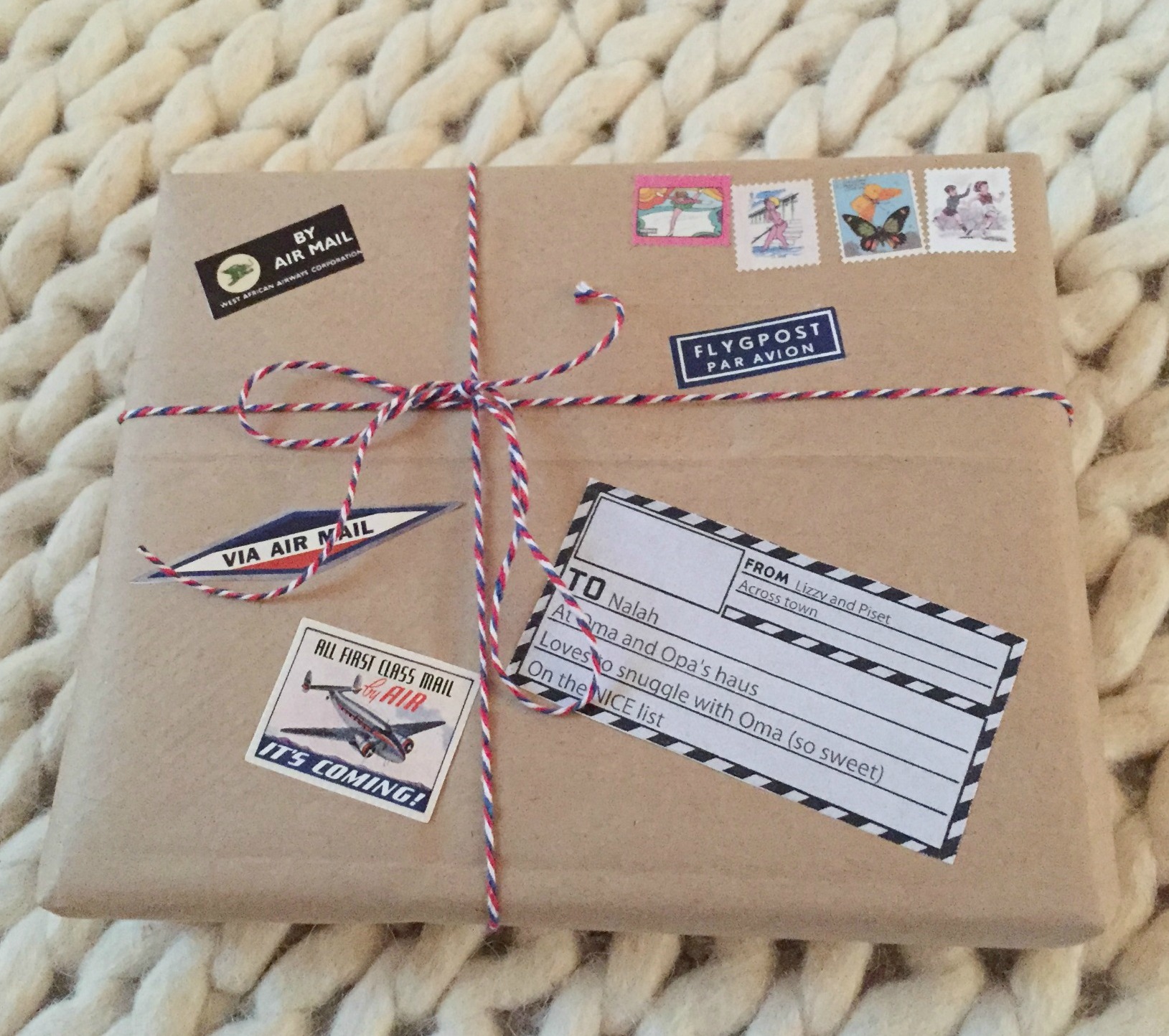 Airmail gift wrap