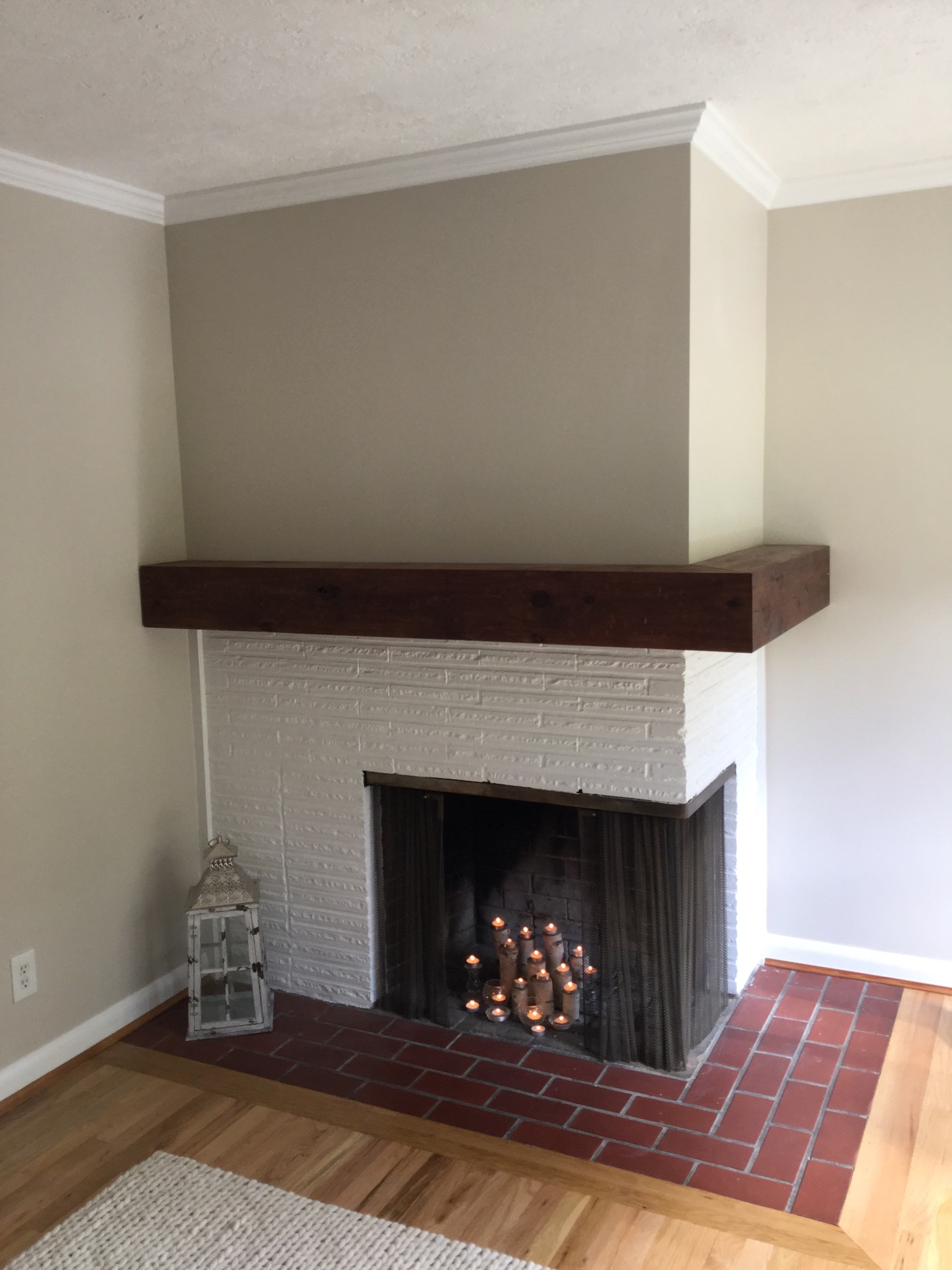 Front fireplace mantel picture 