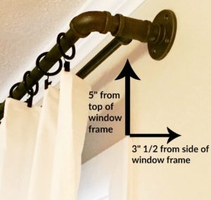 DIY conduit curtain rod