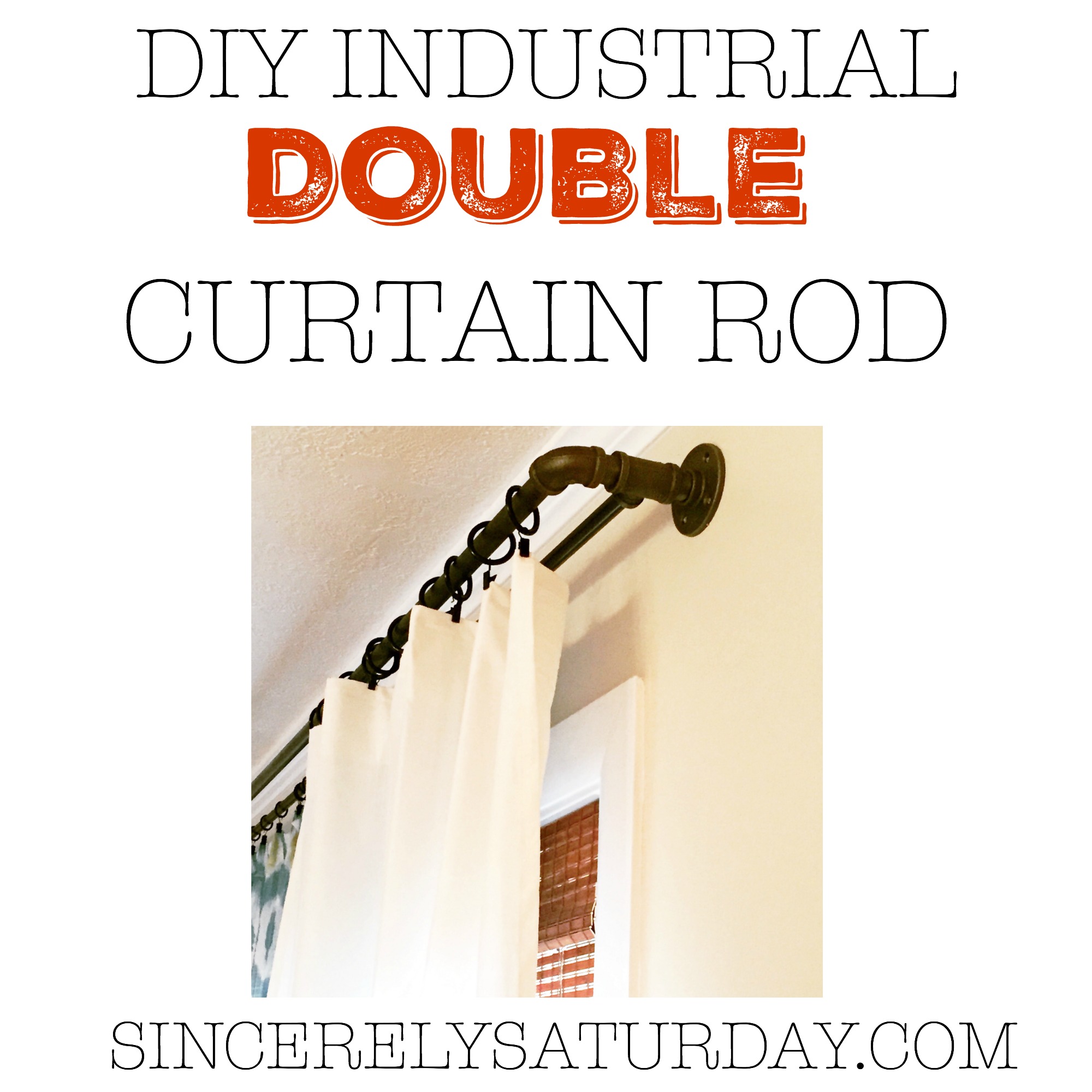 DIY industrial double curtain rod