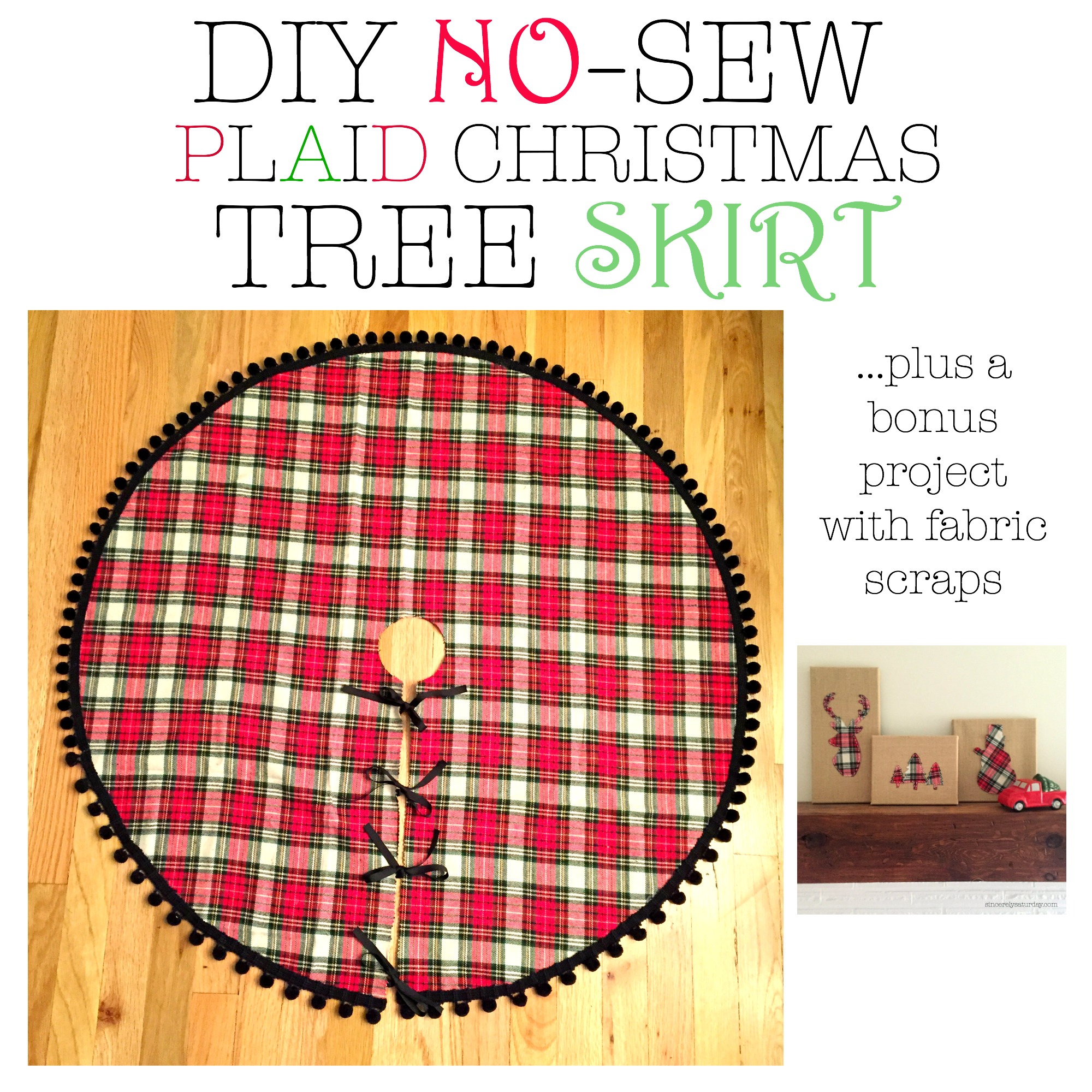 DIY NO-SEW PLAID CHRISTMAS TREE SKIRT