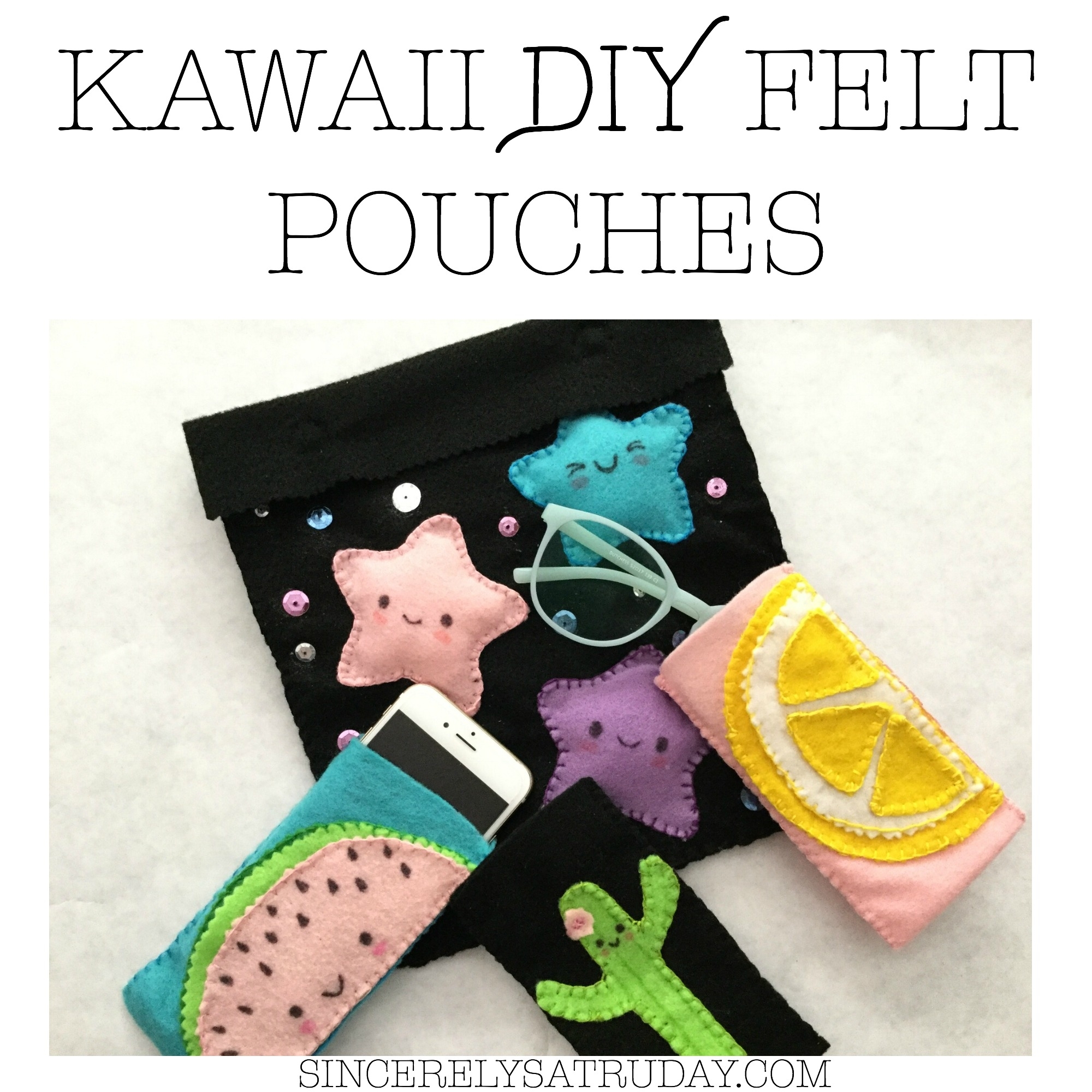 Kawaii DIY felt pouches