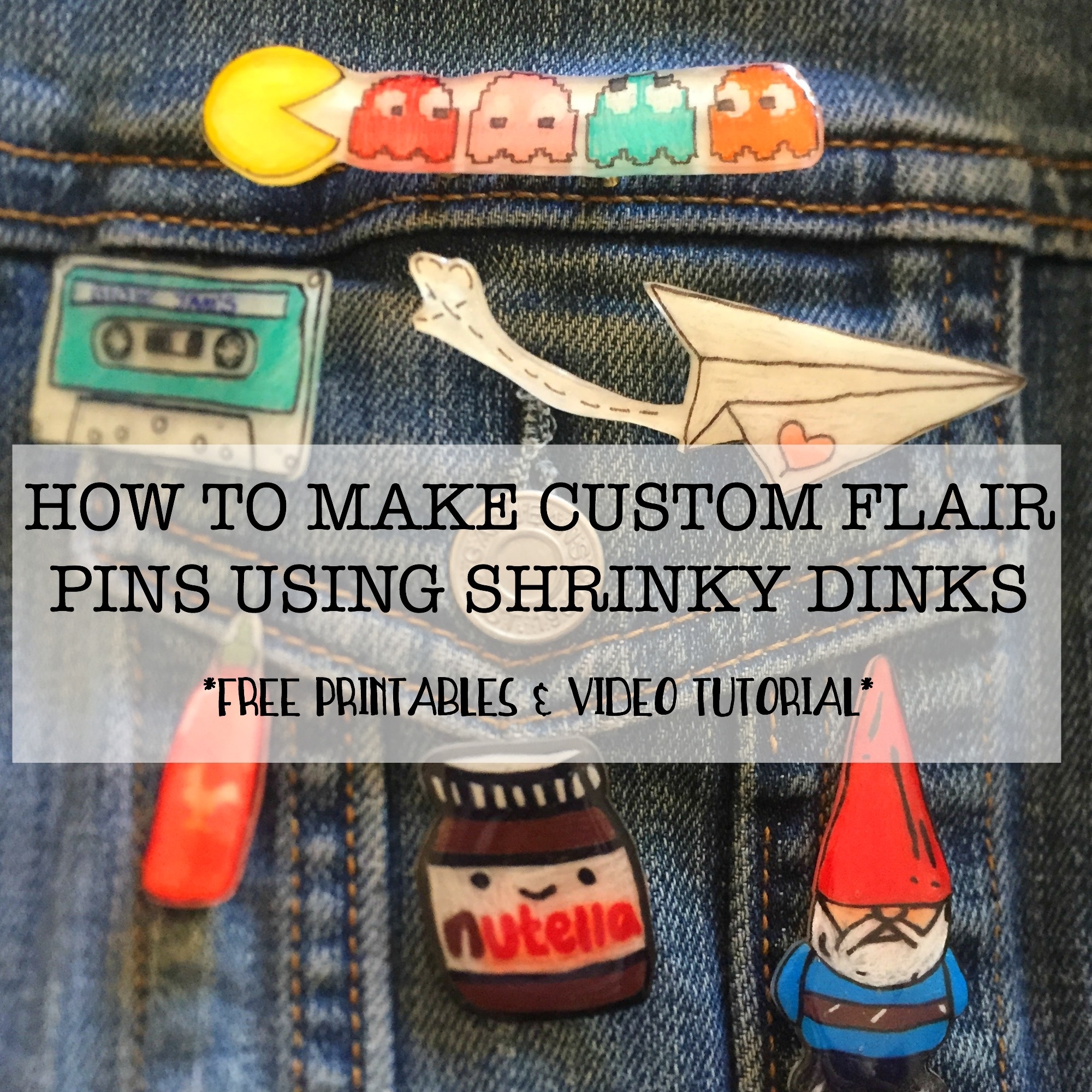 Flair pins made from shrinky dinks