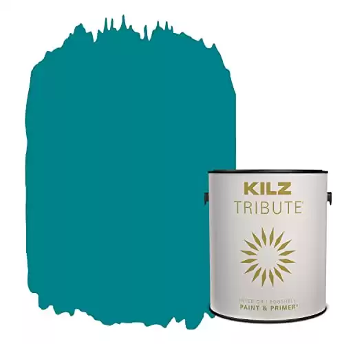 KILZ TRIBUTE Paint & Primer, Interior, Eggshell, True Teal, 1 Gallon