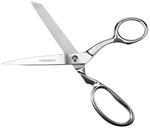 Fiskars Forged Scissors - 8" Stainless Steel - Paper and Fabric Scissors for Office, Arts, and Crafts - Silver