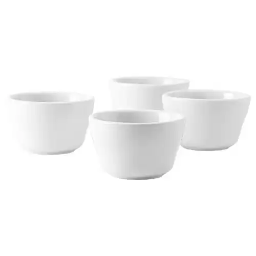 Tuxton Home Alaska Porcelain White Bouillon Cup 8 oz - Set of 4; Heavy Duty; Chip Resistant; Lead and Cadmium Free; Freezer to Oven Safe up to 500F