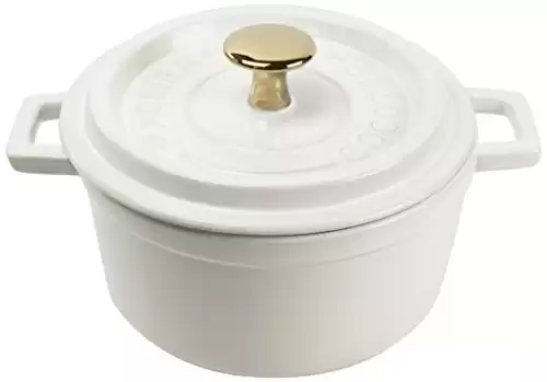 Madeira by Architec Cocotte Lidded Baking Dish, White Ceramic, 3.5 Quart