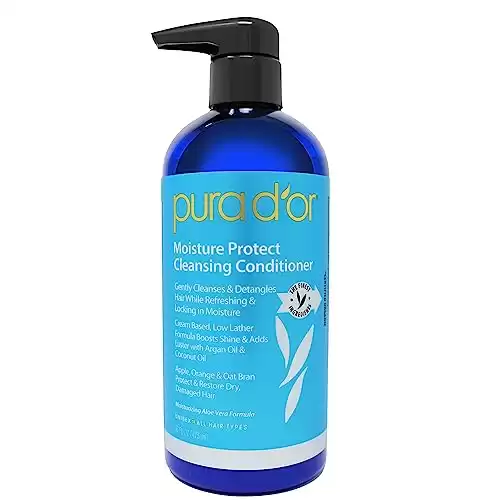 PURA D OR Moisture Protect Cleansing Conditioner (16oz) Detangles & Restores Hair with Argan Oil, Lavender & Other Natural Ingredients, No Sulfate, All Hair Types, Men & Women (Packaging.....