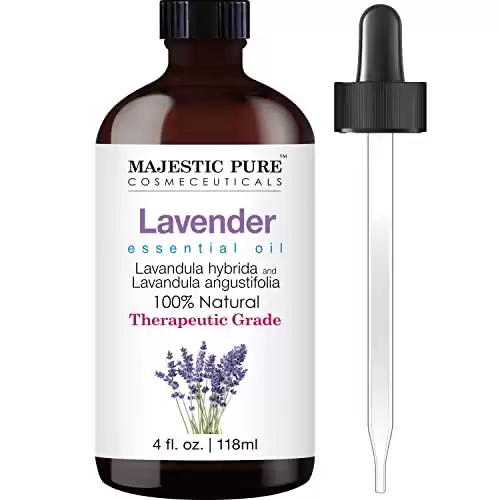 Majestic Pure Lavender Essential Oil with Premium Grade, for Aromatherapy, Massage and Topical uses, 4 fl oz