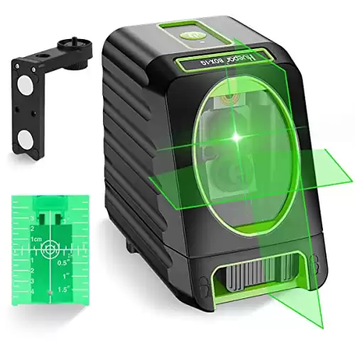 Self-leveling Laser Level Huepar Box-1G 150ft/45m Outdoor Green Cross Line with Vertical Beam Spread Covers of 150 , Selectable Laser Lines, 360 Magnetic Base and Battery Included