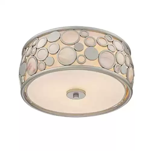 Style Selections Quoizel Fairgate Silver Standard Flush Mount Light Ceiling Fixture, 14-in W