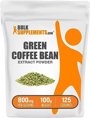 BULKSUPPLEMENTS.COM Green Coffee Bean Extract Powder - Green Coffee Bean Supplements, Green Coffee Bean Powder - Green Coffee Extract, Gluten Free - 800mg per Serving, 100g (3.5 oz)