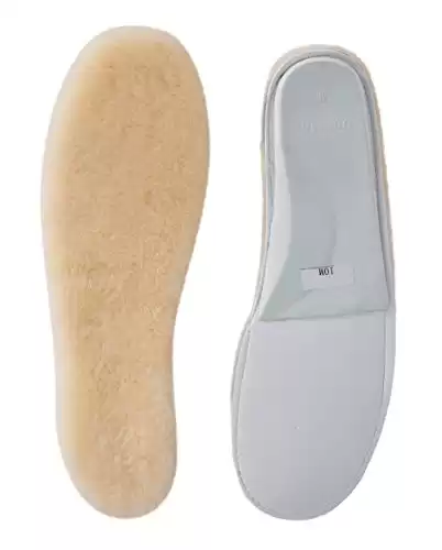 ABUSA Sheepskin Insoles Women's Premium Think Wool Fur Fleece Inserts Cozy & Fluffy 8