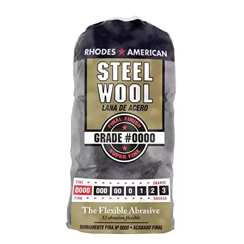 Homax 10120000 Steel Wool, 12 pad, Grade #0000, Rhodes American, Final Finish