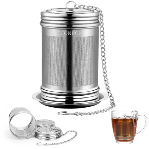 ECONPON Loose Leaf Tea Steeper Extra Fine Mesh, Reusable Tea Infuser Metal, Stainless Steel Tea Strainer Small