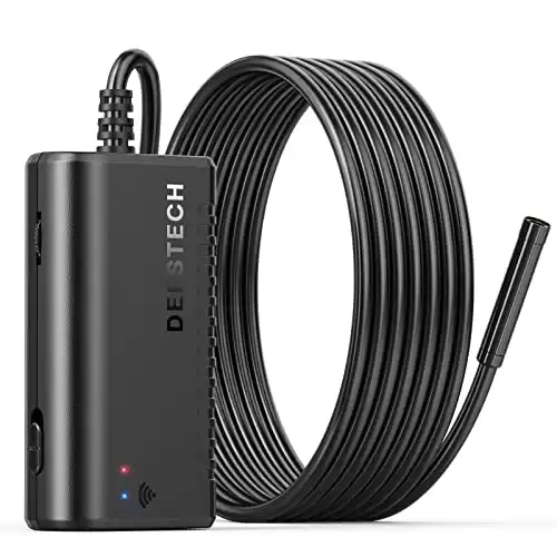 DEPSTECH Wireless Endoscope, IP67 Waterproof WiFi Borescope Inspection 2.0 Megapixels HD Snake Camera for Android and iOS Smartphone, iPhone, iPad, Samsung -Black(11.5FT)