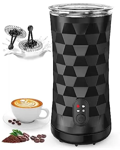 IPSHEA Milk Frother, Electric Milk Frother and Steamer, 4 IN 1 Hot & Cold Foam Maker with Temperature Control, Quiet Auto Milk Warmer for Coffee, Latte, Cappuccino, Hot Chocolates