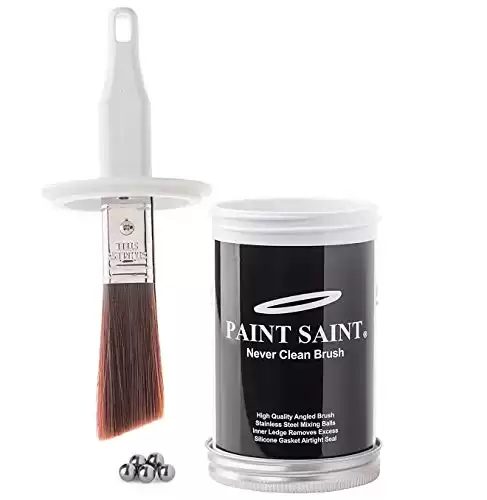 Paint Saint - Touch Up Paint Container with Brush Attached to Lid, Airtight Container, Ideal for Quick Touch Up s & Storing Leftover Paint - Use Water Based Paint Only (1 Count)