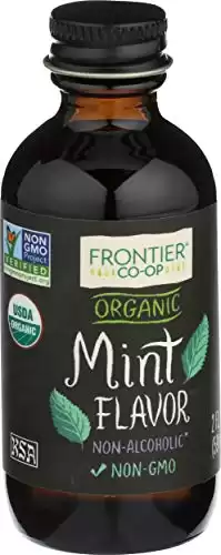 Frontier Organic Non-Alcoholic Mint Flavor, 2-Ounce, Full Flavor for Baking, Icing, Coffee, Cookies, Kosher, Organic