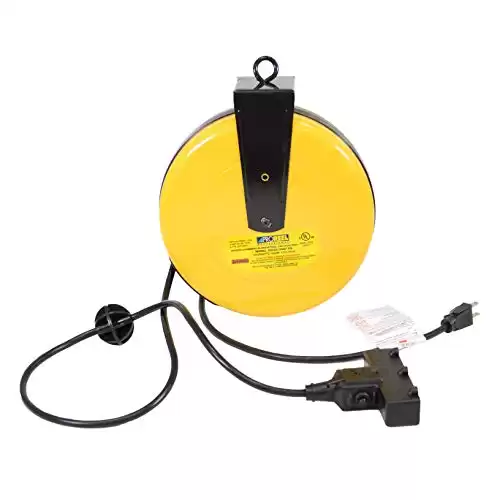 Retractable Extension Cord Reel w/Circuit Breaker