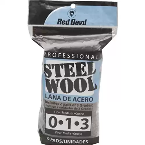 Red Devil 3332 Steel Wool Multi-Grade Pack, 6 Pads, 6 Count