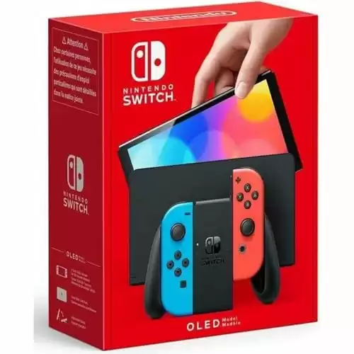 Nintendo Switch OLED Model w/ Neon Red & Neon Blue Joy-Con