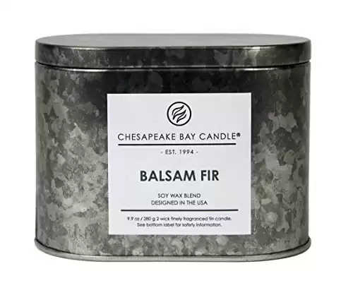 Chesapeake Bay Candle Tin with Double Wick Scented Candle, Balsam Fir