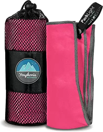 Youphoria Microfiber Travel Towel Fast Drying Lightweight - Quick Dry Towel for Camping, Beach, Backpacking, Hiking, & Sport