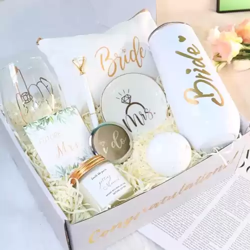 Bride To Be Gifts Box, Bridal Shower Bachelorette Gifts for Bride, Wedding Engagement Gifts for Her, Fiance Gifts for Women, Newly Engaged Bachelorette Party Favors Gifts Ideas for Future Mrs.