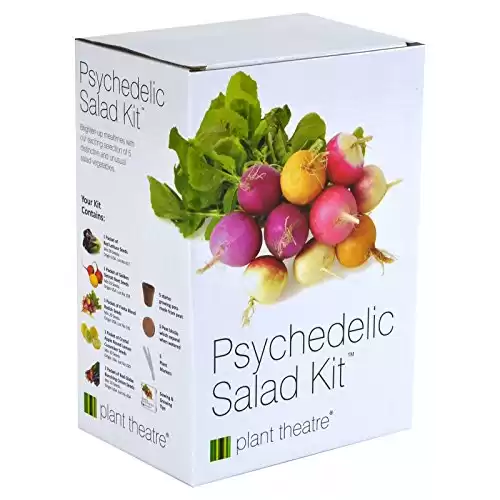 Plant Theatre Psychedelic Vegetable Garden Starter Kit - Grow Kit with 5 Unique Types of Vegetable Seeds, Pots, Peat Discs, and More - Complete Seed Starter Kit for Outdoor or Indoor Garden