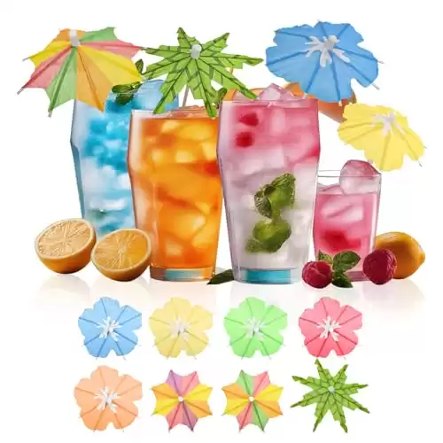 Girla [3 Styles] Drink Umbrellas Cocktail Picks, Cocktail Umbrellas for Drinks, Drink Parasols, Mini Paper Umbrella Toothpicks Sticks for Tiki, Luau, Hawaiian Tropical Party Decoration Garnish.150 PCS