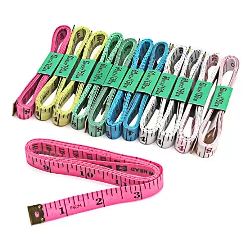 Blisstime Tailor Sewing Flexible Ruler Tape Measure 60"150cm 6 Colors Pack of 12 (12PCS, Mix)