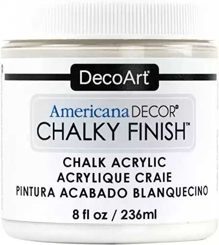 DecoArt Americana Décor Acrylic Chalky Finish Paint: Everlasting White, 8 oz, Brown