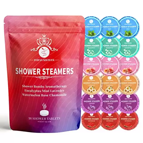 Shower Steamers Aromatherapy, 18-Pack Shower Bombs Unique Birthday SPA Gifts for Women, Organic Eucalyptus Rose Lavender Chamomile Mint Watermelon Essential Oil Sister Gifts for Mom Wife