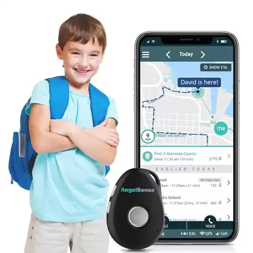 AngelSense Personal GPS Tracker for Kids, Teen, Autism, Special Needs, Elderly, Dementia - 2-Way Auto-Answer Speakerphone & SOS Button - School Bus Tracking - Easy-to-Use App