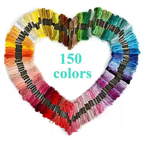 150 Skeins of 8m Multi-Color Soft Cotton Cross Stitch Embroidery Threads Floss Sewing Threads