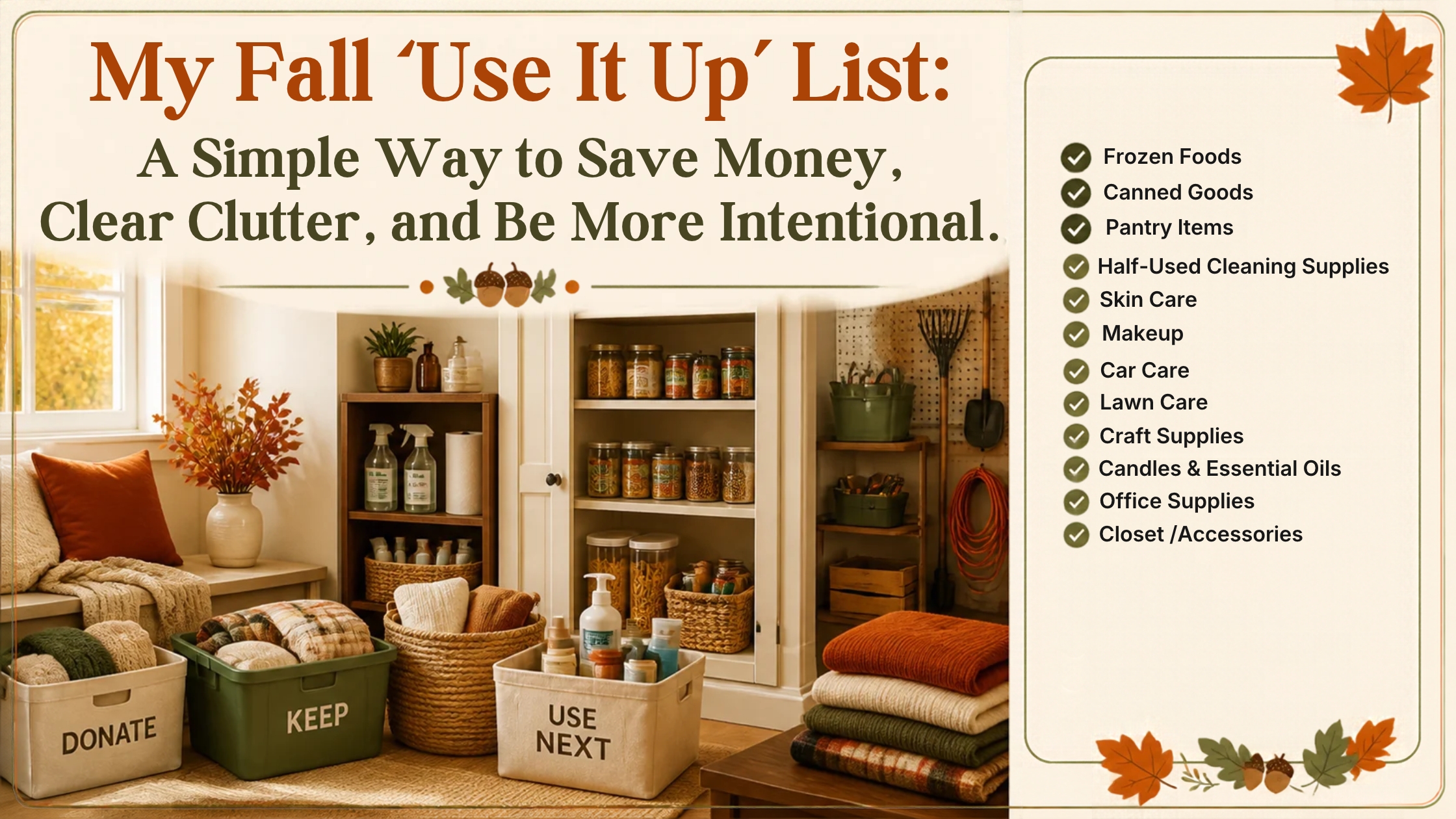 My Fall “Use It Up” List: A Simple Way to Save Money, Clear Clutter, and Be More Intentional